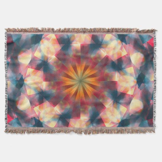 Prismatische caleidoscopische psychedelische manda deken (Voorkant)