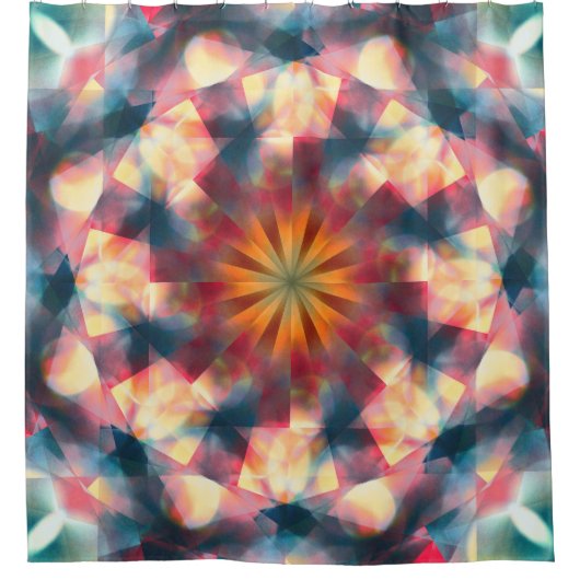 Prismatische caleidoscopische psychedelische manda douchegordijn (Voorkant)
