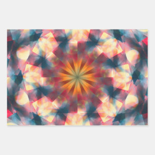 Prismatische caleidoscopische psychedelische manda inpakpapier vel