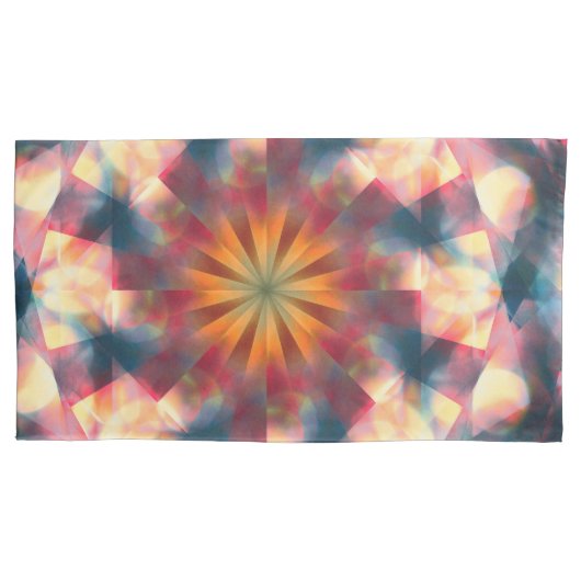 Prismatische caleidoscopische psychedelische manda kussensloop (Voorkant-Links)