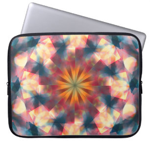 Prismatische caleidoscopische psychedelische manda laptop sleeve