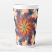 Prismatische caleidoscopische psychedelische manda latte mok (Voorkant)