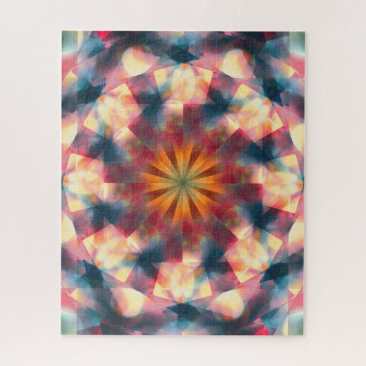 Prismatische caleidoscopische psychedelische manda legpuzzel (Verticaal)