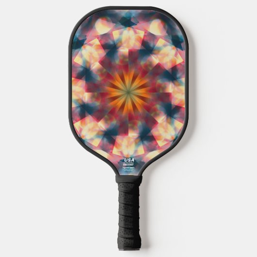 Prismatische caleidoscopische psychedelische manda pickleball paddle (Voorkant)