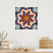 Prismatische caleidoscopische psychedelische manda poster (Keuken)