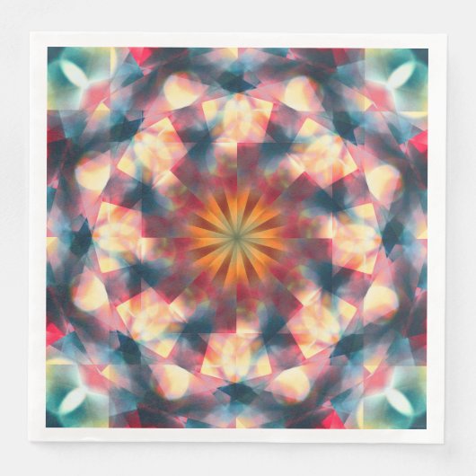 Prismatische caleidoscopische psychedelische manda servet (Voorkant)