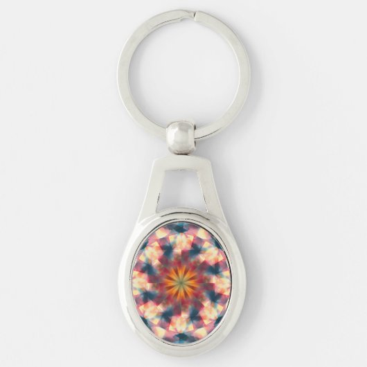 Prismatische caleidoscopische psychedelische manda sleutelhanger (Voorkant)