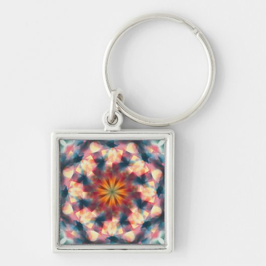 Prismatische caleidoscopische psychedelische manda sleutelhanger (Voorkant)