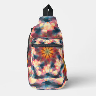 Prismatische caleidoscopische psychedelische manda sling bag
