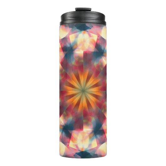 Prismatische caleidoscopische psychedelische manda thermosbeker (Voorkant)