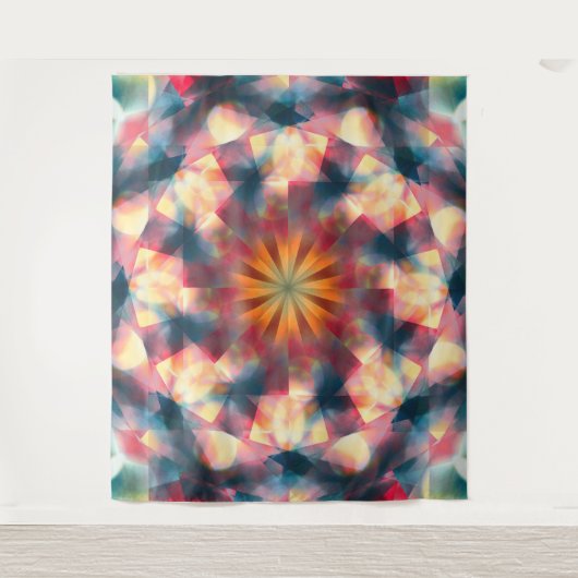 Prismatische caleidoscopische psychedelische manda wandkleed (Voorkant)