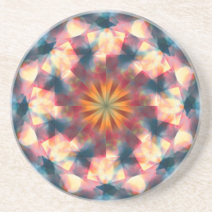 Prismatische caleidoscopische psychedelische manda zandsteen onderzetter