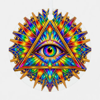 Prismatische Dawn Eye Metalen Cirkelornament Ornament