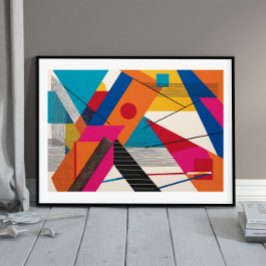 prismatische geometrische burst poster
