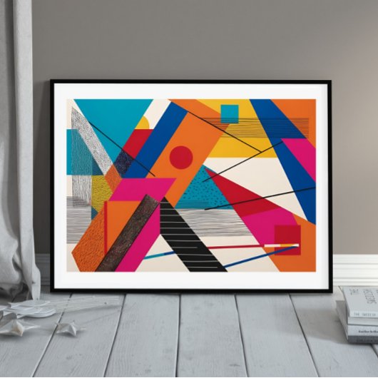 prismatische geometrische burst poster