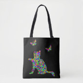 Prismatische Kitten spelen met Butterflies Tote Bag (Voorkant)