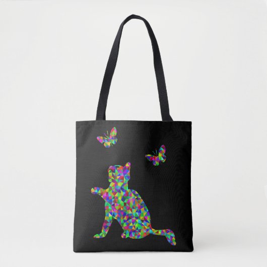 Prismatische Kitten spelen met Butterflies Tote Bag (Voorkant)