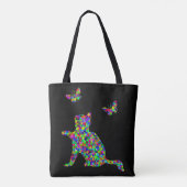 Prismatische Kitten spelen met Butterflies Tote Bag (Achterkant)