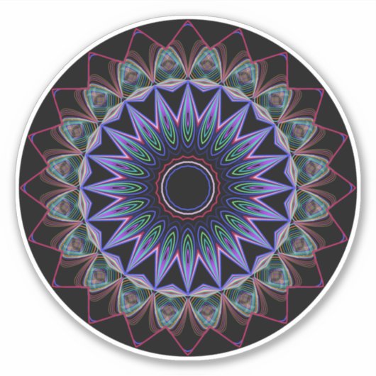 prismatische mandala sticker (Voorkant)