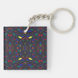 Prismatische Regenboog Abstracte Acryl Kunst Sleutelhanger