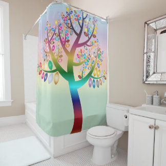 Prismatische Regenboog Boom Decorative Gepersonali Douchegordijn