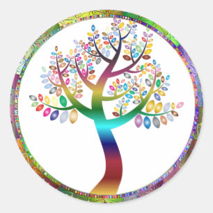 Prismatische regenboogkleurige Boho-decoratief Ronde Sticker