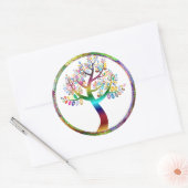 Prismatische regenboogkleurige Boho-decoratief Ronde Sticker (Envelop)