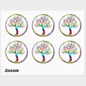 Prismatische regenboogkleurige Boho-decoratief Ronde Sticker (Vel)