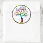 Prismatische regenboogkleurige Boho-decoratief Ronde Sticker (Tas)