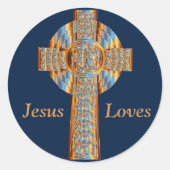 prismatische regenboogkruisstickers ronde sticker (Voorkant)