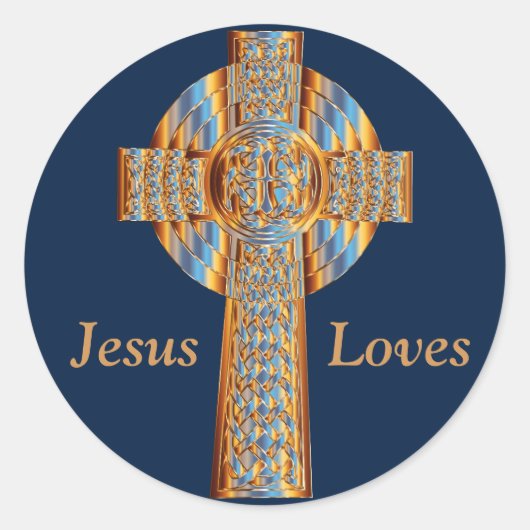 prismatische regenboogkruisstickers ronde sticker (Voorkant)