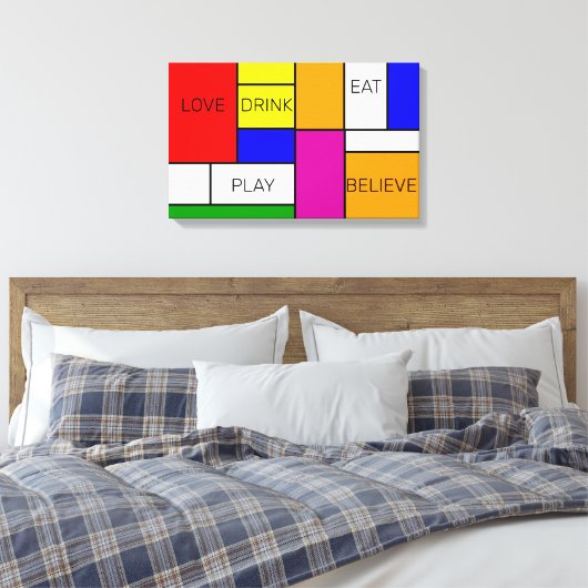 Prismatische samenstelling 1 Neoplastiek De Stijl Canvas Afdruk (Insitu (Slaapkamer))