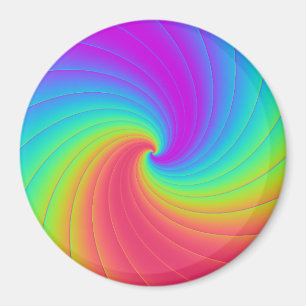 Prismatische trippy Rainbow Spiral Whirl Swirl art Magneet