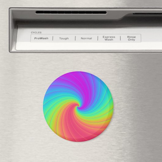 Prismatische trippy Rainbow Spiral Whirl Swirl Magneet (Insitu (Vaatwasser))