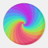 Prismatische trippy Rainbow Spiral Whirl Swirl Magneet (Voorkant)