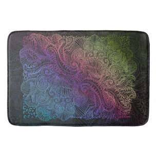 prismatische werveling Rainbow Fractal Feather A Badmat
