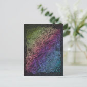 prismatische werveling | Rainbow Fractal Feather A Briefkaart (Staand voorkant)
