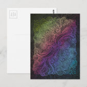 prismatische werveling | Rainbow Fractal Feather A Briefkaart (Voorkant / Achterkant)
