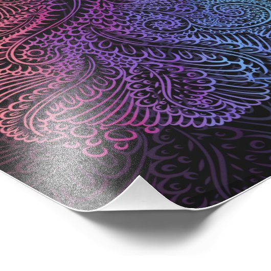 prismatische werveling | Rainbow Fractal Feather A Foto Afdruk (Hoek)