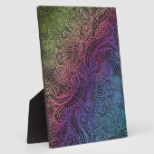 prismatische werveling | Rainbow Fractal Feather A Fotoplaat (Zijkant)