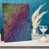 prismatische werveling | Rainbow Fractal Feather A Fotoplaat (Zijkant)