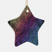 prismatische werveling | Rainbow Fractal Feather A Keramisch Ornament (Rechts)