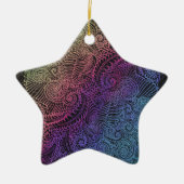 prismatische werveling | Rainbow Fractal Feather A Keramisch Ornament (Voorkant)