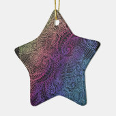 prismatische werveling | Rainbow Fractal Feather A Keramisch Ornament (Links)