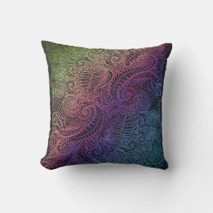 prismatische werveling Rainbow Fractal Feather A Kussen