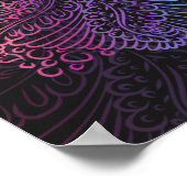 prismatische werveling | Rainbow Fractal Feather A Poster (Hoek)