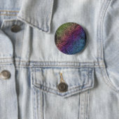 prismatische werveling | Rainbow Fractal Feather A Ronde Button 5,7 Cm (In situ)