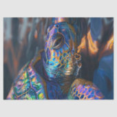 Prismatische Zee Turtle Kleurrijke Decoupage Tissuepapier (Voorkant)