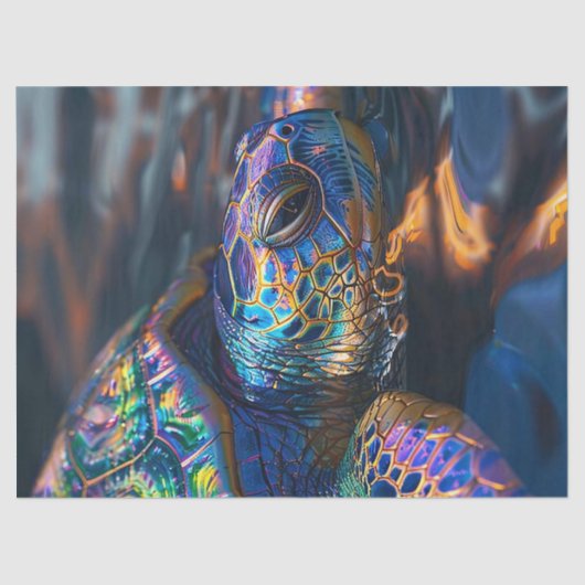 Prismatische Zee Turtle Kleurrijke Decoupage Tissuepapier (Voorkant)