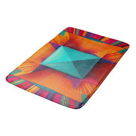 Prismatische Zonne-uitbarsting: Krachtige Abstract Badmat
